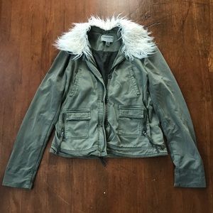 Anthropology Cargo Jacket with Shearling